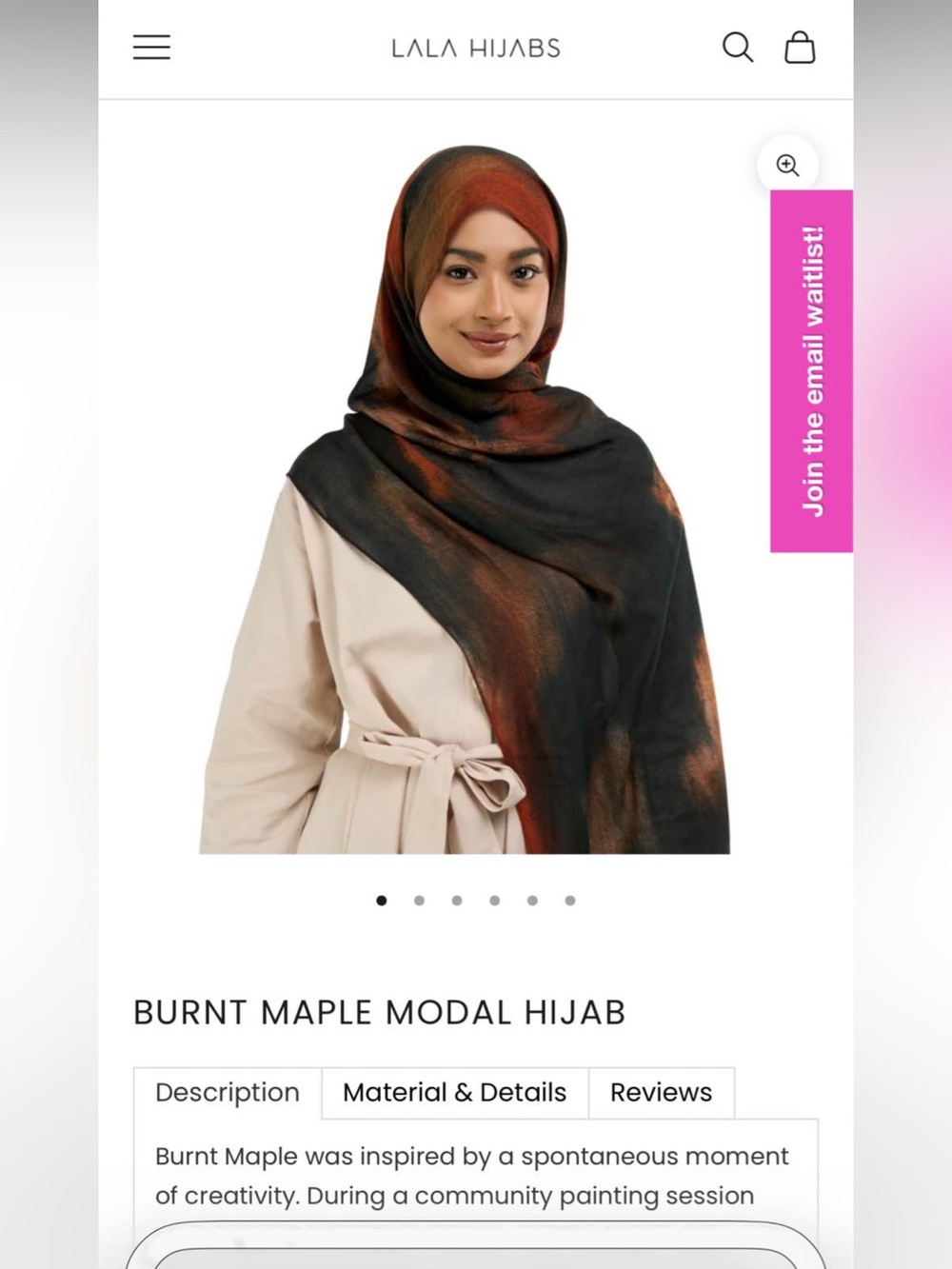Burnt Maple Modal Hijab - Black & Burnt Orange